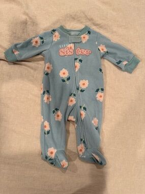 Carters Floral 'Little Sister' Baby One-Piece Sleeper